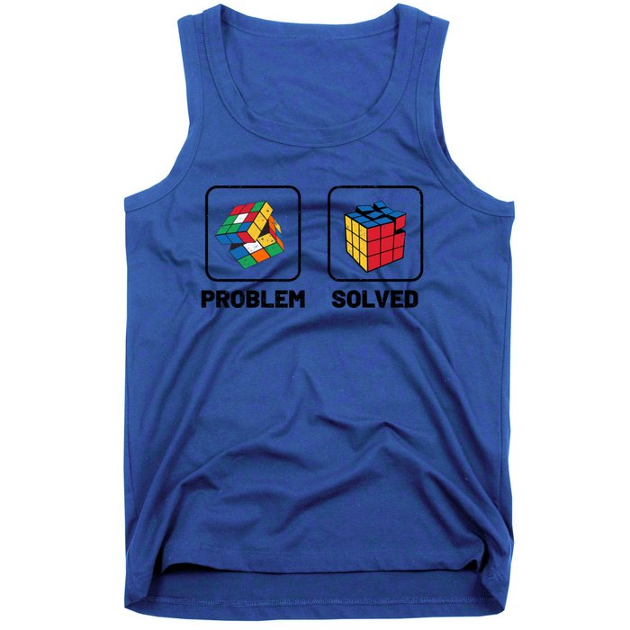 Competitive Puzzle Cube Problem Solved Speed Cubing Meaningful Gift Tank Top