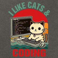 Coder Programmer Cat Lover Cat Dad I Like Cats & Coding Cotton Canvas Backpack
