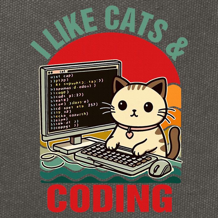 Coder Programmer Cat Lover Cat Dad I Like Cats & Coding Cotton Canvas Backpack