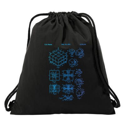 Competitive Puzzle Cube Rubik Patent Speed Cubing Retro Math Gift Drawstring Bag