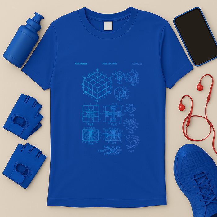Competitive Puzzle Cube Rubik Patent Speed Cubing Retro Math Gift T-Shirt