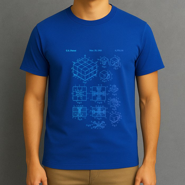 Competitive Puzzle Cube Rubik Patent Speed Cubing Retro Math Gift T-Shirt