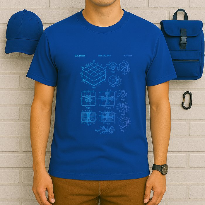 Competitive Puzzle Cube Rubik Patent Speed Cubing Retro Math Gift T-Shirt