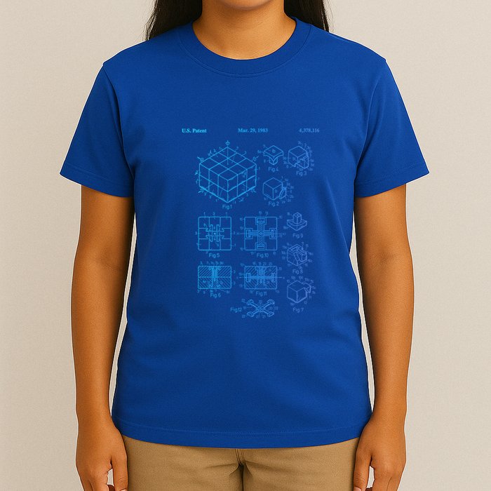 Competitive Puzzle Cube Rubik Patent Speed Cubing Retro Math Gift T-Shirt
