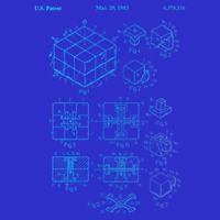 Competitive Puzzle Cube Rubik Patent Speed Cubing Retro Math Gift Poster
