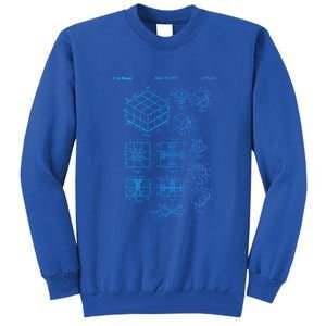 Competitive Puzzle Cube Rubik Patent Speed Cubing Retro Math Gift Tall Sweatshirt