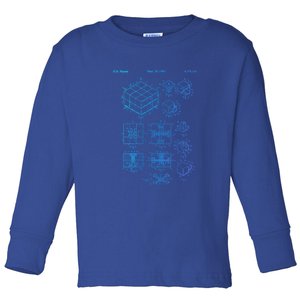 Competitive Puzzle Cube Rubik Patent Speed Cubing Retro Math Gift Toddler Long Sleeve Shirt