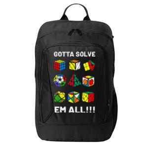 Competitive Puzzle Cube Gotta Solve Em All Speed Cubing City Backpack