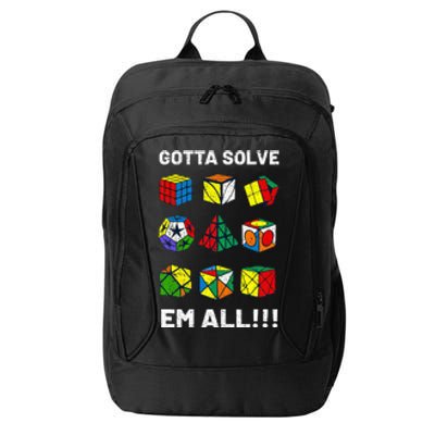 Competitive Puzzle Cube Gotta Solve Em All Speed Cubing City Backpack