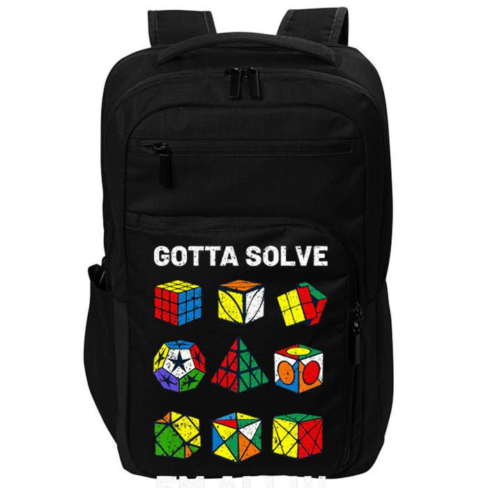 Competitive Puzzle Cube Gotta Solve Em All Speed Cubing Impact Tech Backpack