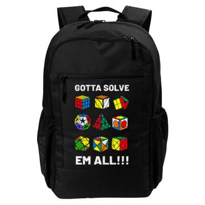 Competitive Puzzle Cube Gotta Solve Em All Speed Cubing Daily Commute Backpack