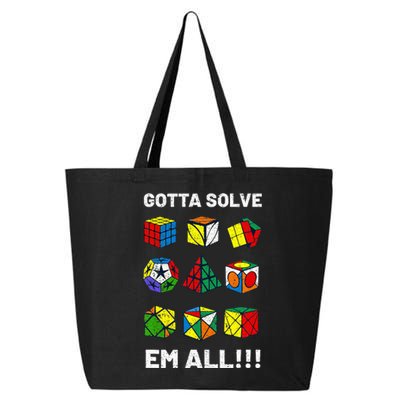 Competitive Puzzle Cube Gotta Solve Em All Speed Cubing 25L Jumbo Tote