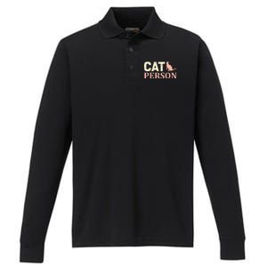 Cat Persom Performance Long Sleeve Polo