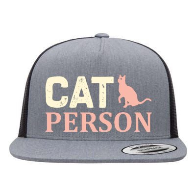 Cat Persom Flat Bill Trucker Hat