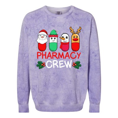 Christmas Pharmacy Crew Pharmacist Santa Snow Pills Xmas Gift Colorblast Crewneck Sweatshirt