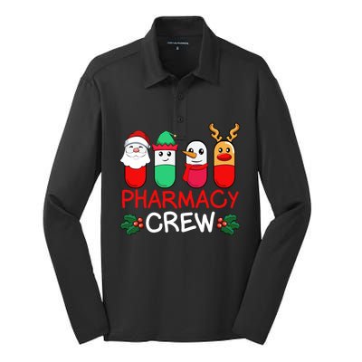 Christmas Pharmacy Crew Pharmacist Santa Snow Pills Xmas Gift Silk Touch Performance Long Sleeve Polo