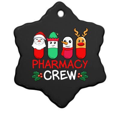 Christmas Pharmacy Crew Pharmacist Santa Snow Pills Xmas Gift Ceramic Star Ornament