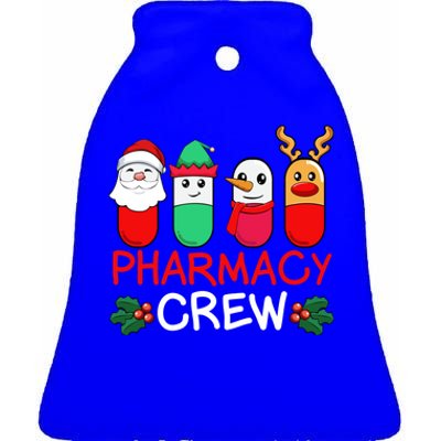 Christmas Pharmacy Crew Pharmacist Santa Snow Pills Xmas Gift Ceramic Bell Ornament