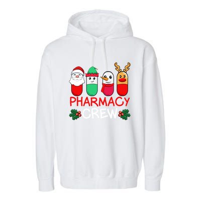 Christmas Pharmacy Crew Pharmacist Santa Snow Pills Xmas Gift Garment-Dyed Fleece Hoodie