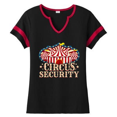 Circus Party Circus Security Ladies Halftime Notch Neck Tee