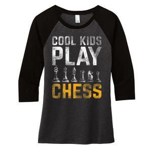 Cool Play Chess Women's Tri-Blend 3/4-Sleeve Raglan Shirt