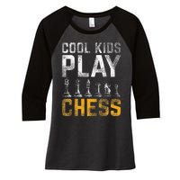 Cool Play Chess Women's Tri-Blend 3/4-Sleeve Raglan Shirt