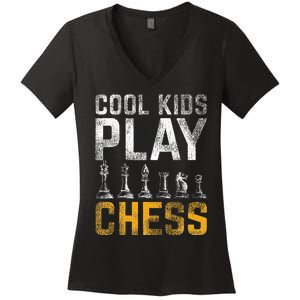 Cool Play Chess Women's V-Neck T-Shirt