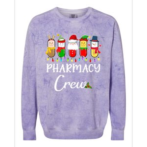 Christmas Pharmacy Crew Santa Reindeer Costume Pharmacist Gift Colorblast Crewneck Sweatshirt