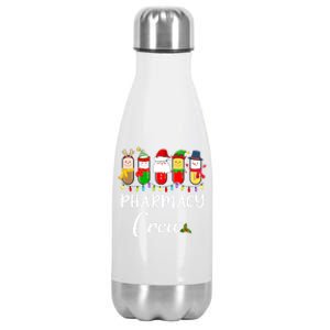 Christmas Pharmacy Crew Santa Reindeer Costume Pharmacist Gift Stainless Steel Insulated Water Bottle