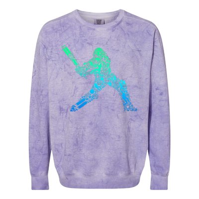 Cricket Player Colorblast Crewneck Sweatshirt