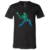 Cricket Player V-Neck T-Shirt