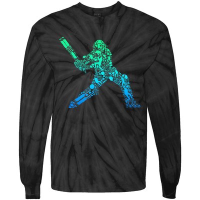 Cricket Player Tie-Dye Long Sleeve Shirt