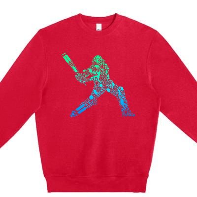 Cricket Player Premium Crewneck Sweatshirt