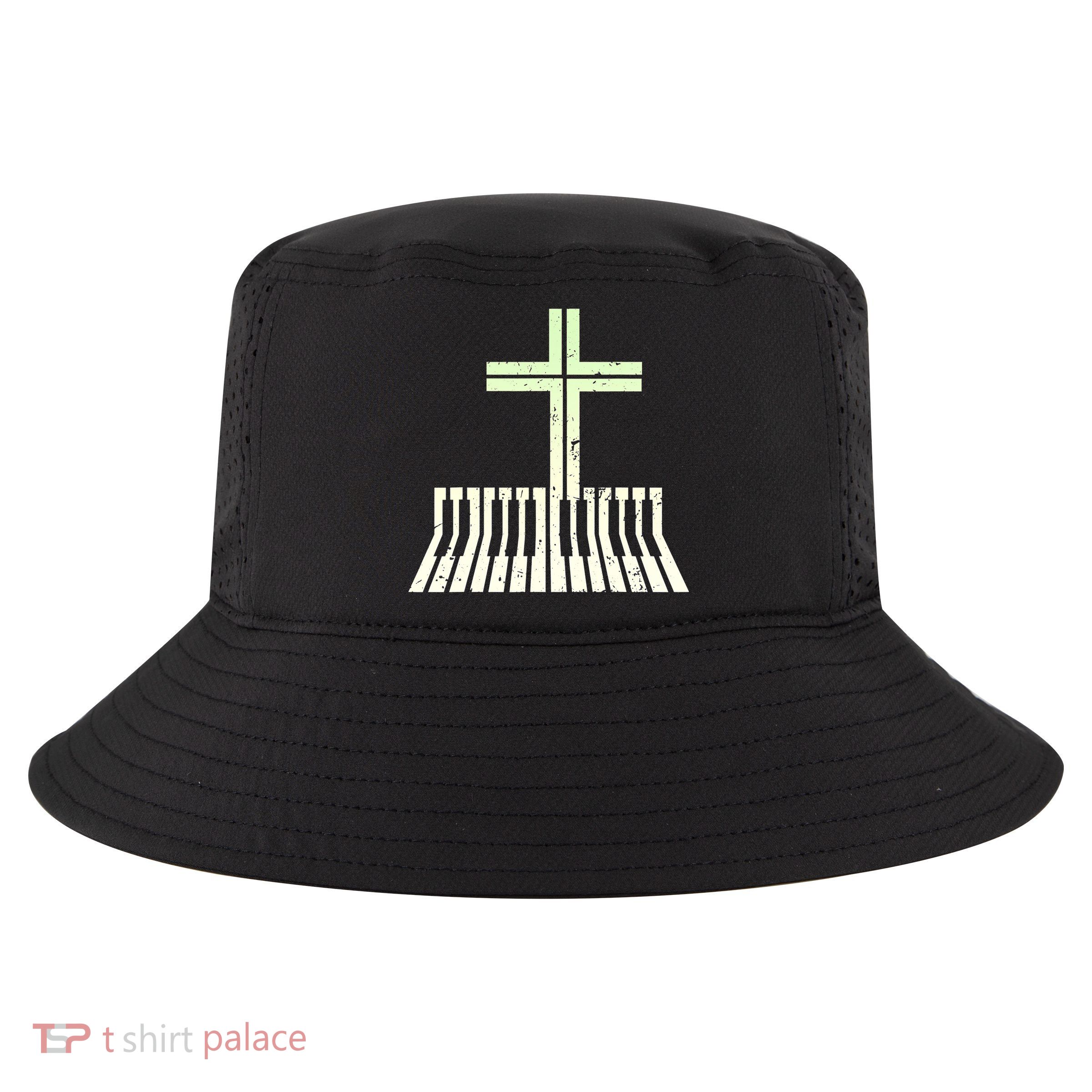 Christian Piano Cross Keyboard Pianist Cool Comfort Performance Bucket Hat