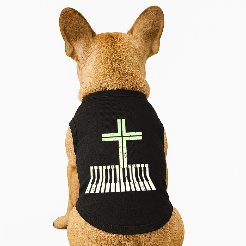 Christian Piano Cross Keyboard Pianist Doggie Tank