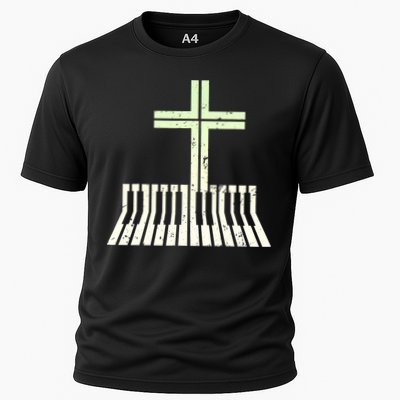 Christian Piano Cross Keyboard Pianist Performance Shirt