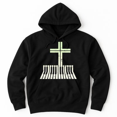 Christian Piano Cross Keyboard Pianist Hoodie