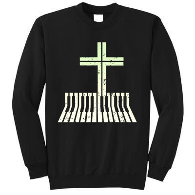 Christian Piano Cross Keyboard Pianist Sweatshirt