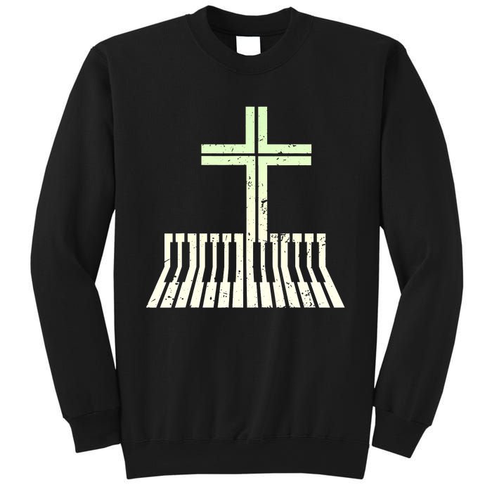 Christian Piano Cross Keyboard Pianist Sweatshirt