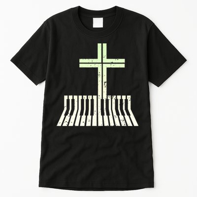 Christian Piano Cross Keyboard Pianist Tall T-Shirt