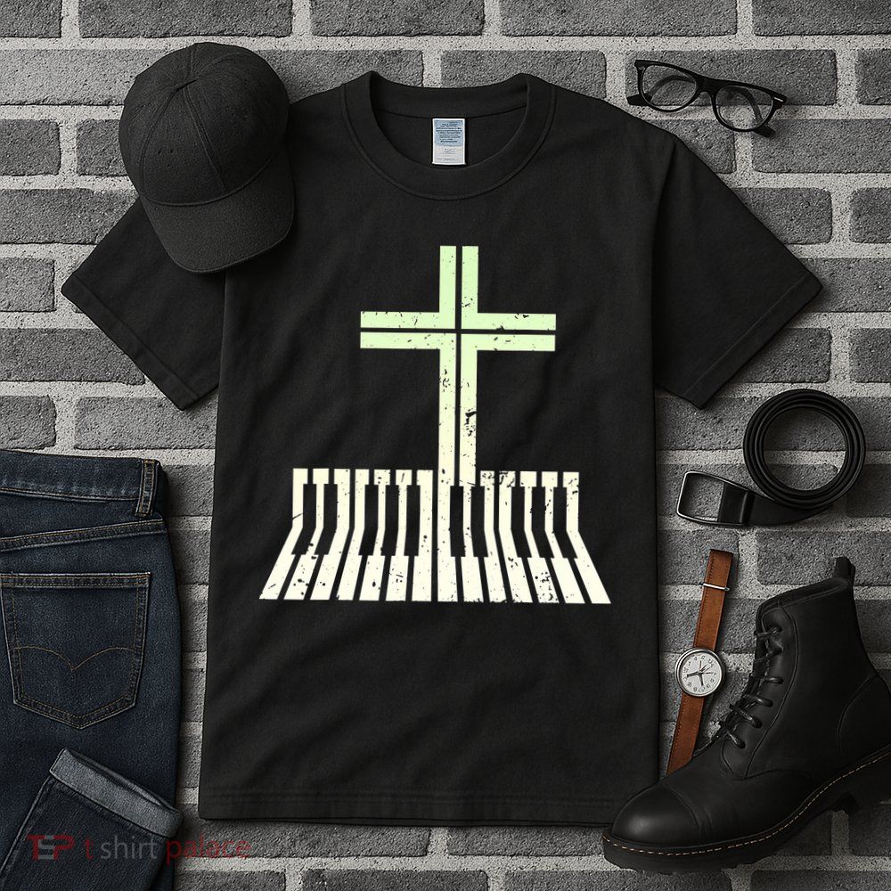 Christian Piano Cross Keyboard Pianist Tall T-Shirt