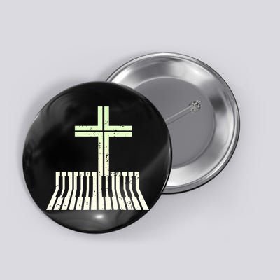 Christian Piano Cross Keyboard Pianist Button