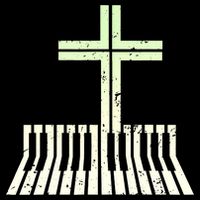 Christian Piano Cross Keyboard Pianist Button