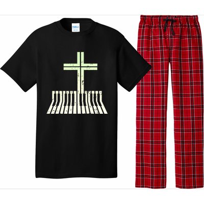 Christian Piano Cross Keyboard Pianist Pajama Set