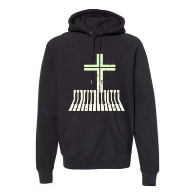 Christian Piano Cross Keyboard Pianist Premium Hoodie