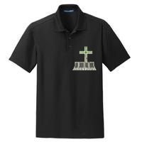 Christian Piano Cross Keyboard Pianist Dry Zone Grid Polo