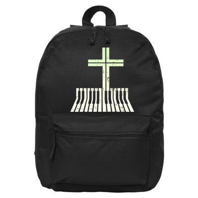 Christian Piano Cross Keyboard Pianist 16 in Basic Backpack