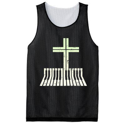 Christian Piano Cross Keyboard Pianist Mesh Reversible Basketball Jersey Tank