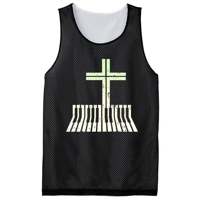 Christian Piano Cross Keyboard Pianist Mesh Reversible Basketball Jersey Tank