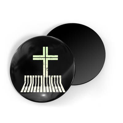 Christian Piano Cross Keyboard Pianist Magnet